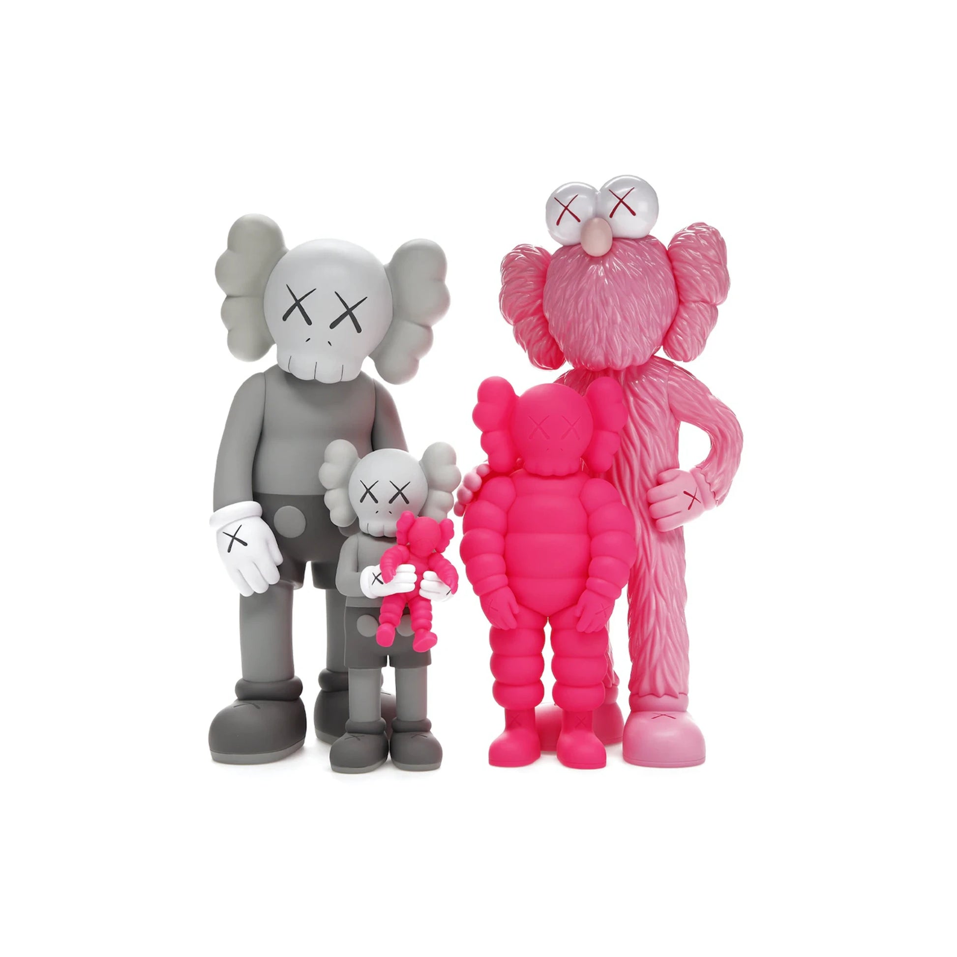 KAWS Family Vinyl Figures Grey/Pink