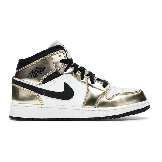 Jordan 1 Mid Metallic Gold Black White (GS)