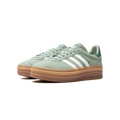 adidas Gazelle Bold Silver Green Gum (Womens)