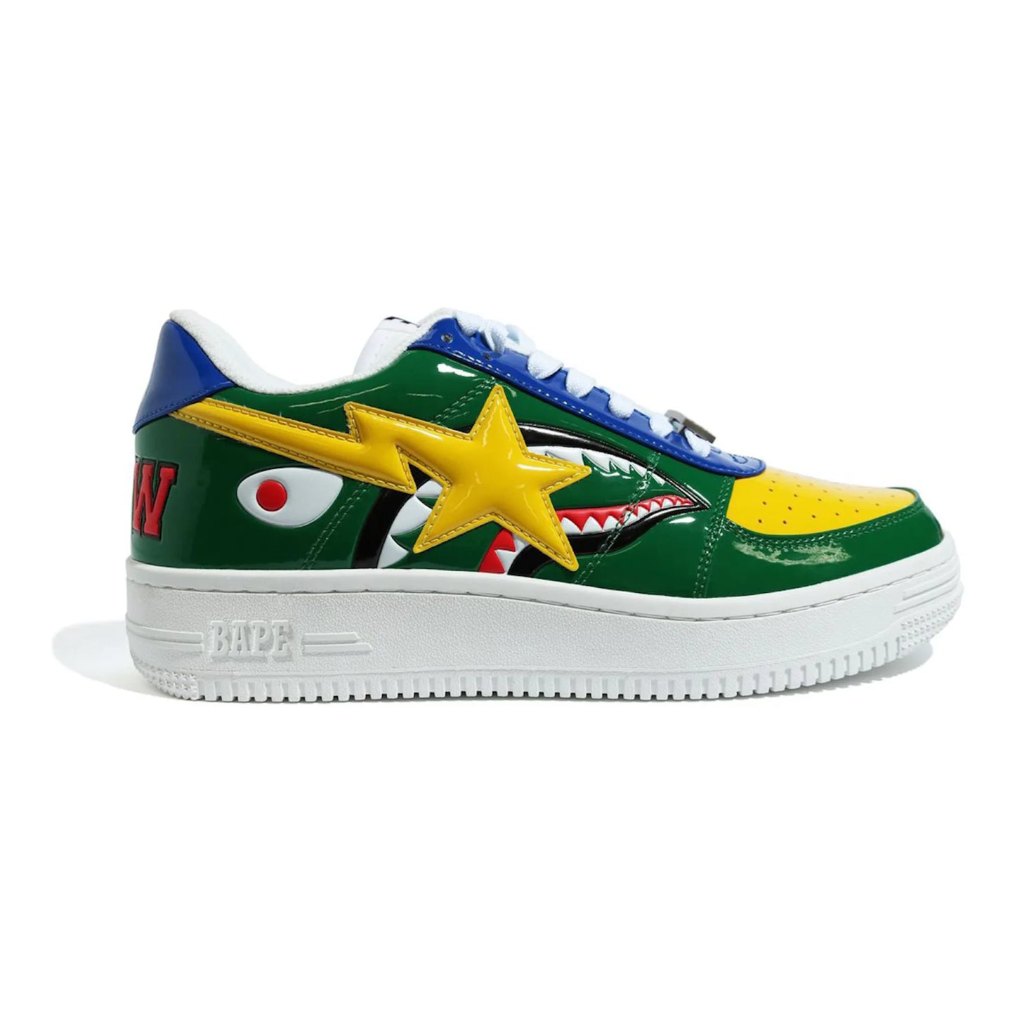 A Bathing Ape Bape Sta Low M2 20th Anniversary Patent Green Shark