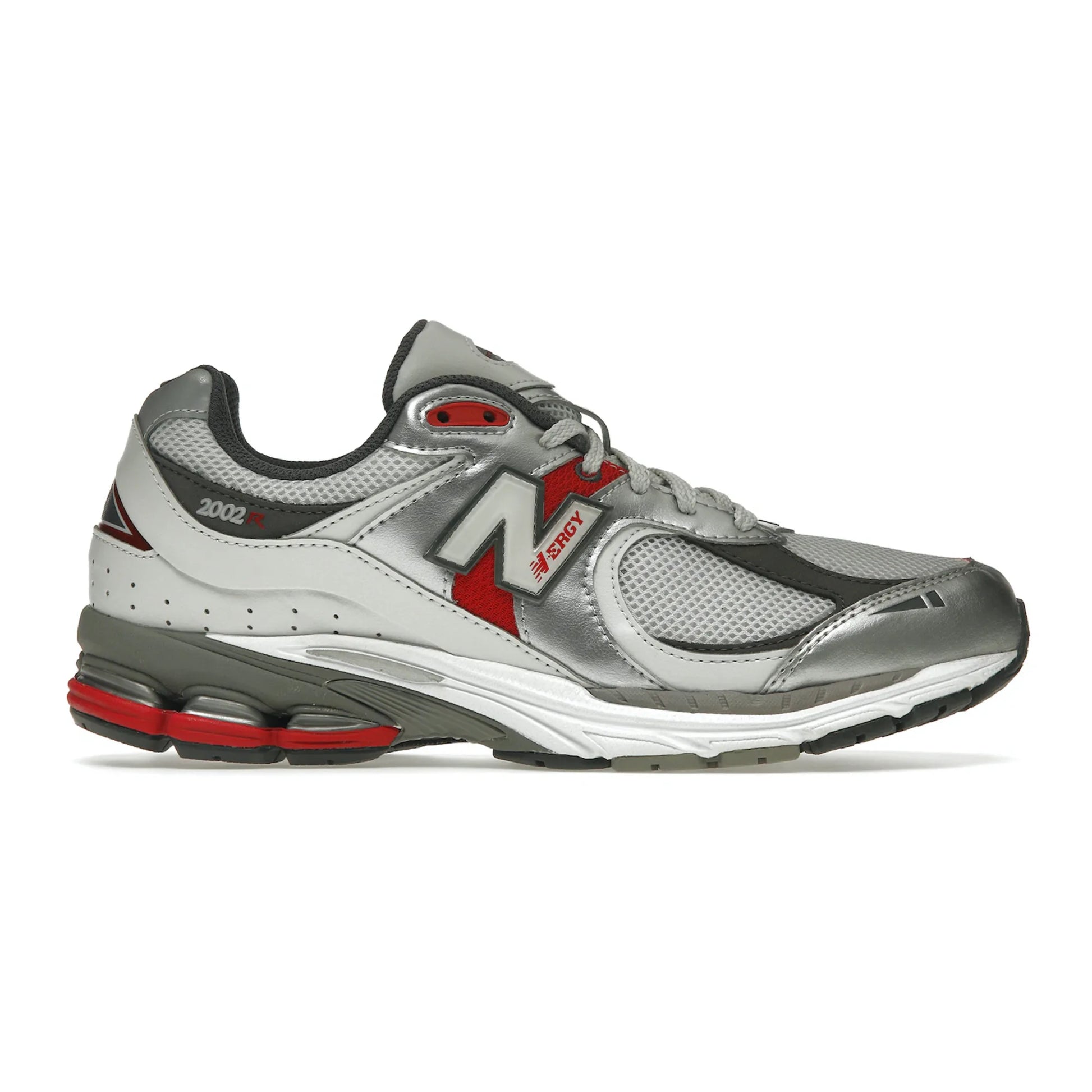 New Balance 2002R Silver Metallic Team Red