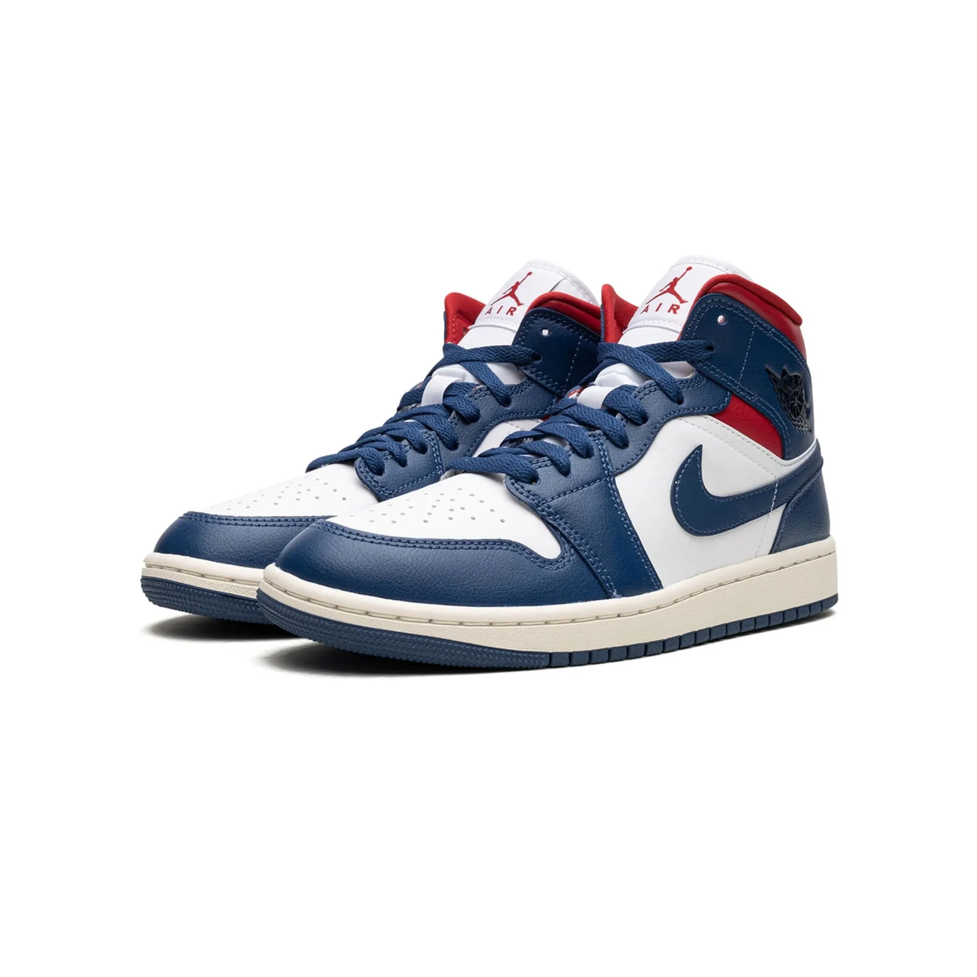 Jordan 1 Mid French Blue Gym Red (Women's)