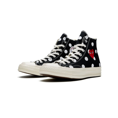 Converse Chuck Taylor All Star 70 Hi Comme des Garcons PLAY  Polka Dot Black