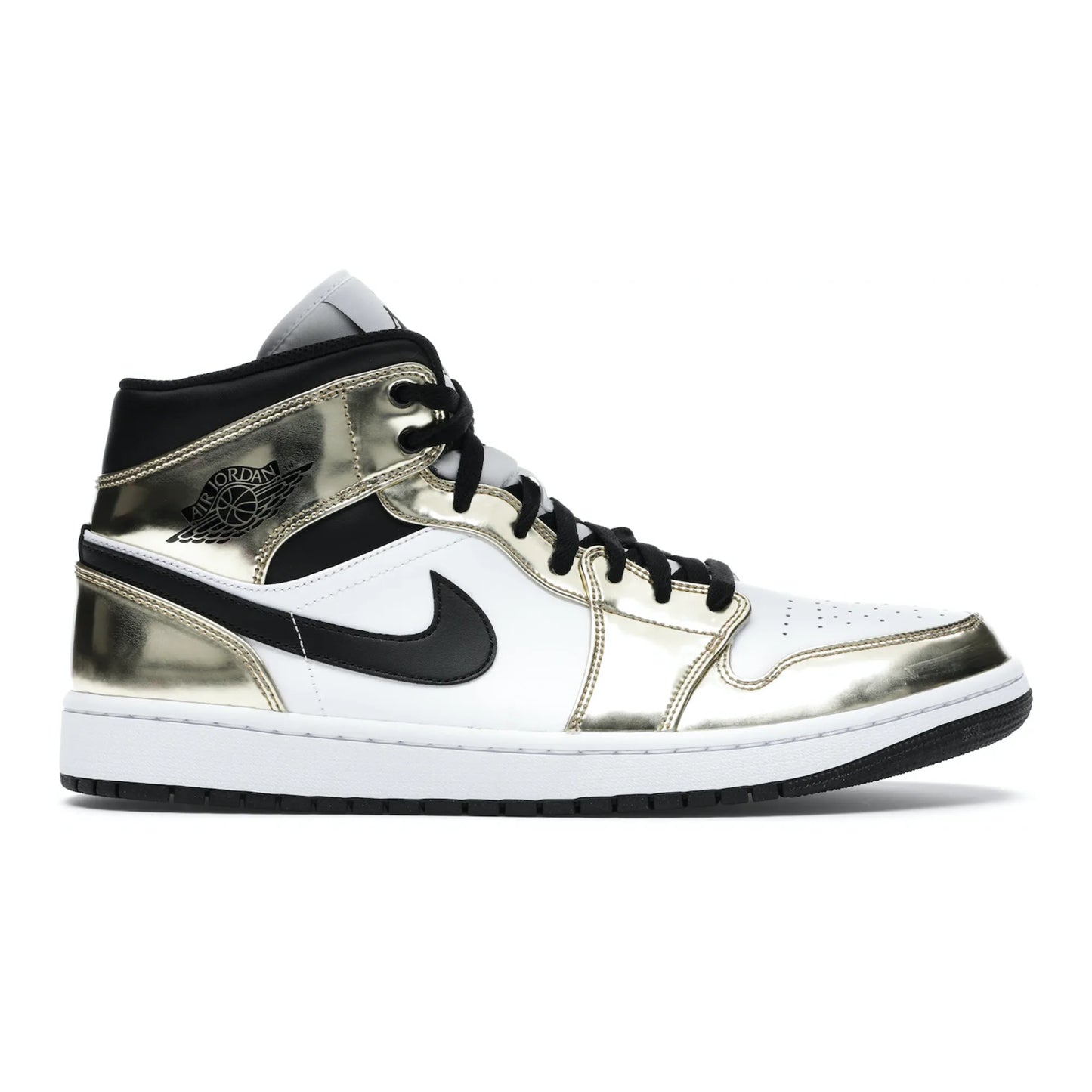 Jordan 1 Mid Metallic Gold Black White