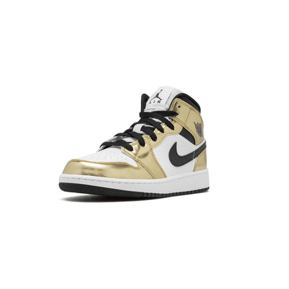 Jordan 1 Mid Metallic Gold Black White (GS)