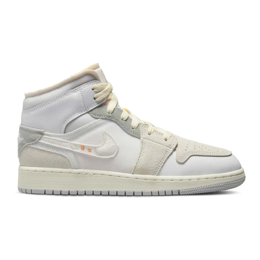 Jordan 1 Mid SE Craft Inside Out White Grey (GS)