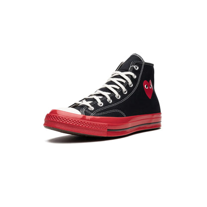 Converse Chuck Taylor All Star 70 Hi Comme des Garcons PLAY Black Red Midsole