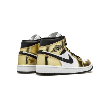 Jordan 1 Mid Metallic Gold Black White