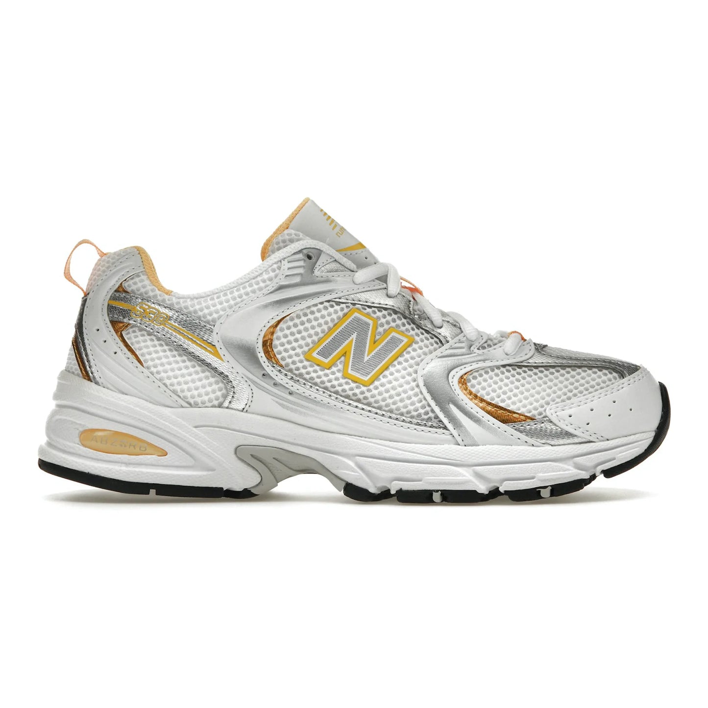 New Balance 530 White Vibrant Apricot Silver Metallic