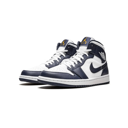 Jordan 1 Mid White Metallic Gold Obsidian