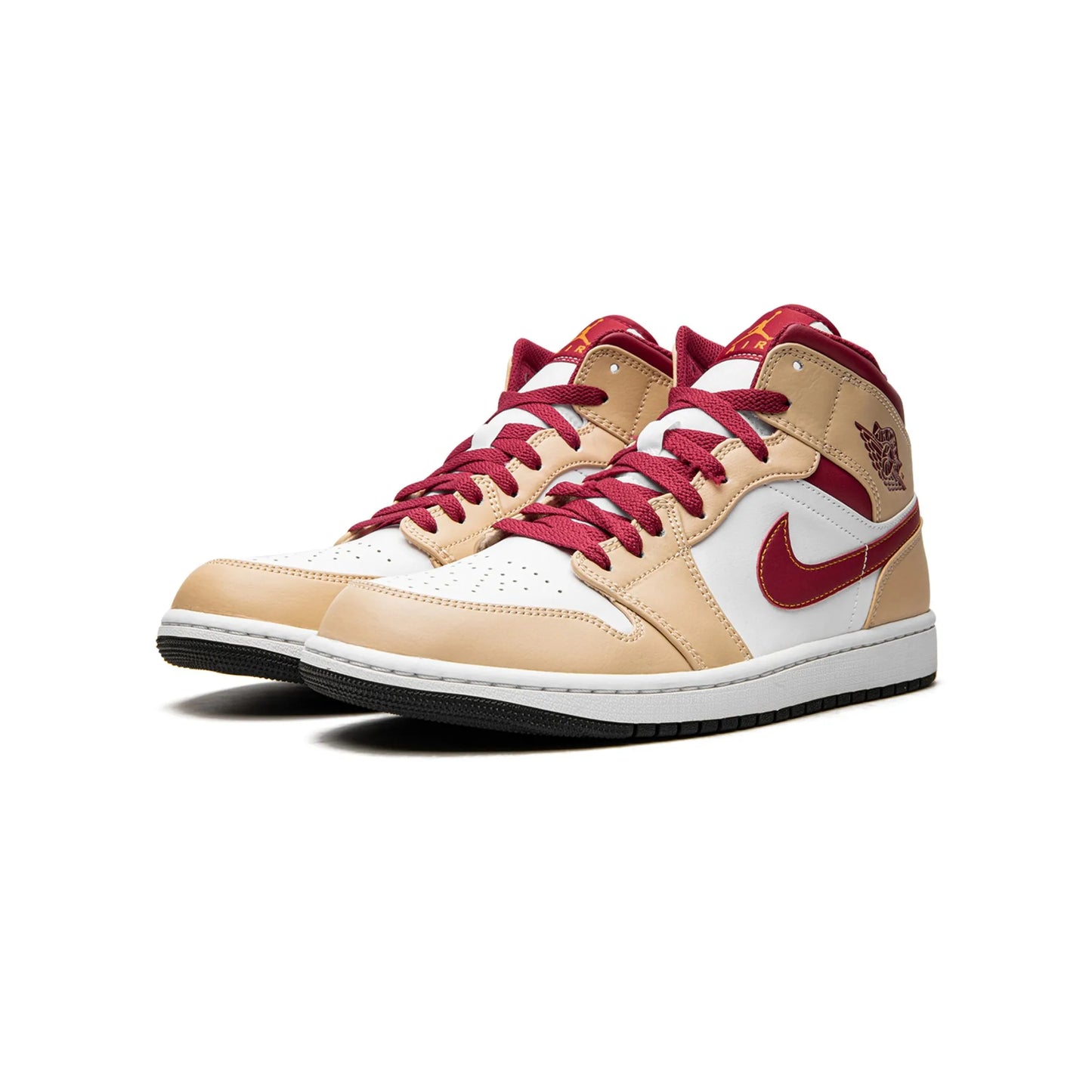 Jordan 1 Mid Light Curry Cardinal