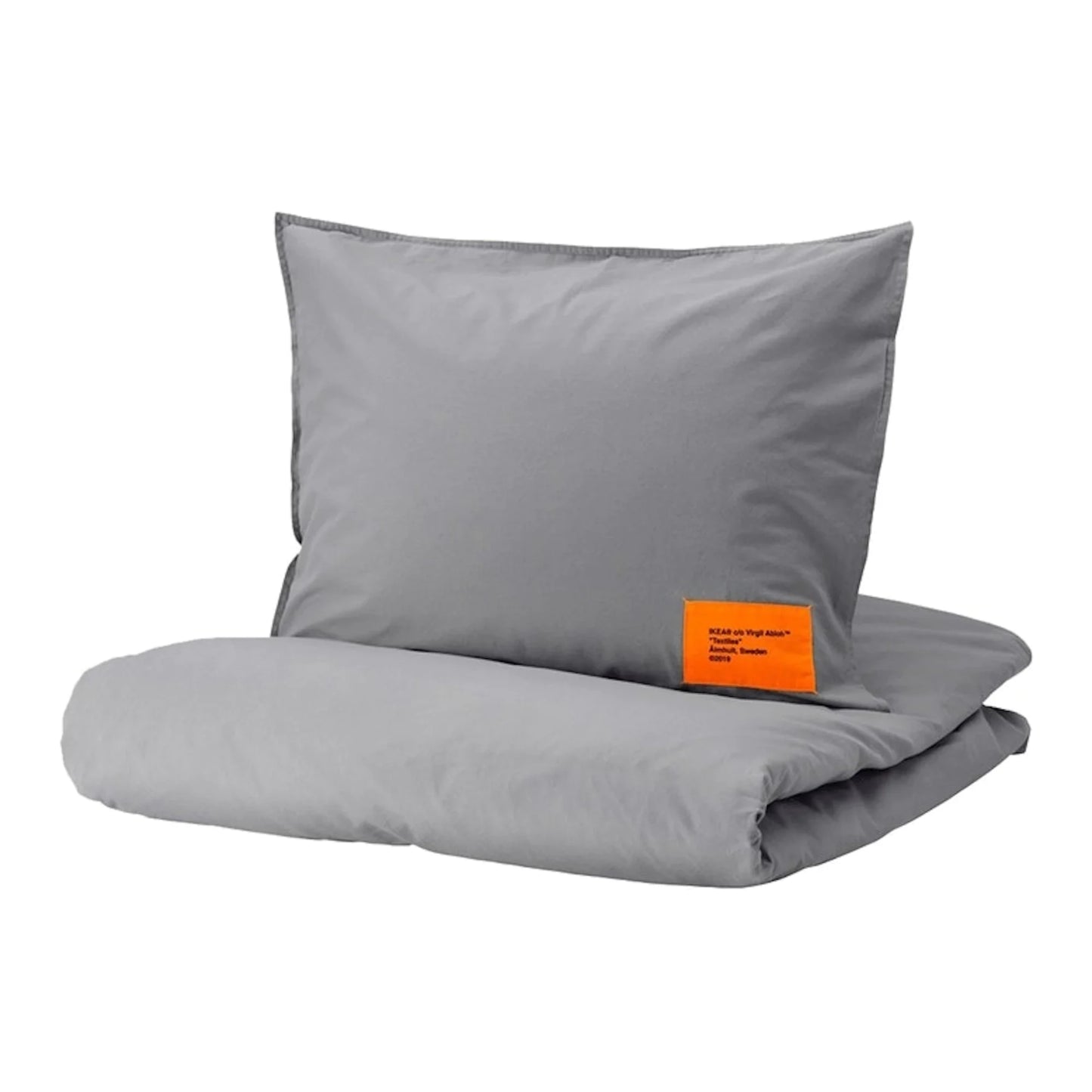 Virgil Abloh x IKEA MARKERAD EU Duvet Cover and 1 Pillowcase (150x200cm or 59x79in) Gray