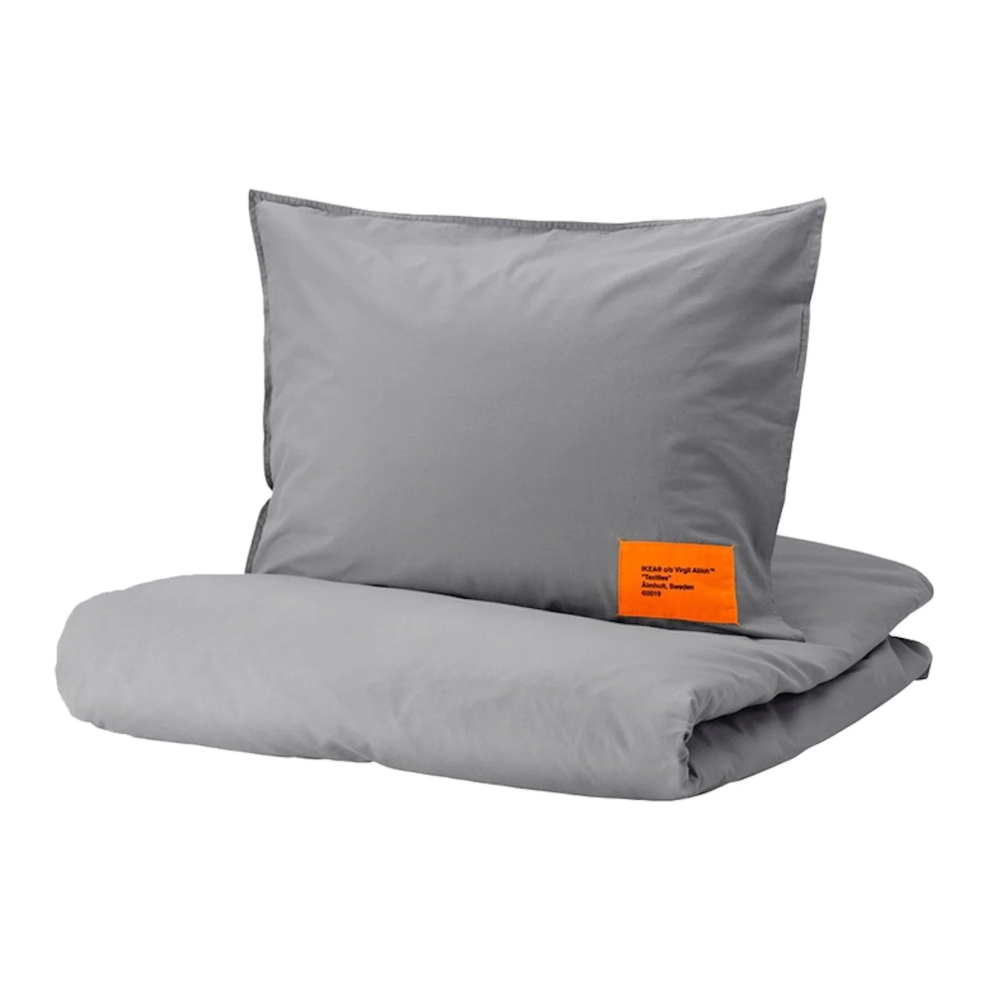 Virgil Abloh x IKEA MARKERAD EU Duvet Cover and 1 Pillowcase (140x200cm or 55x79in) Gray