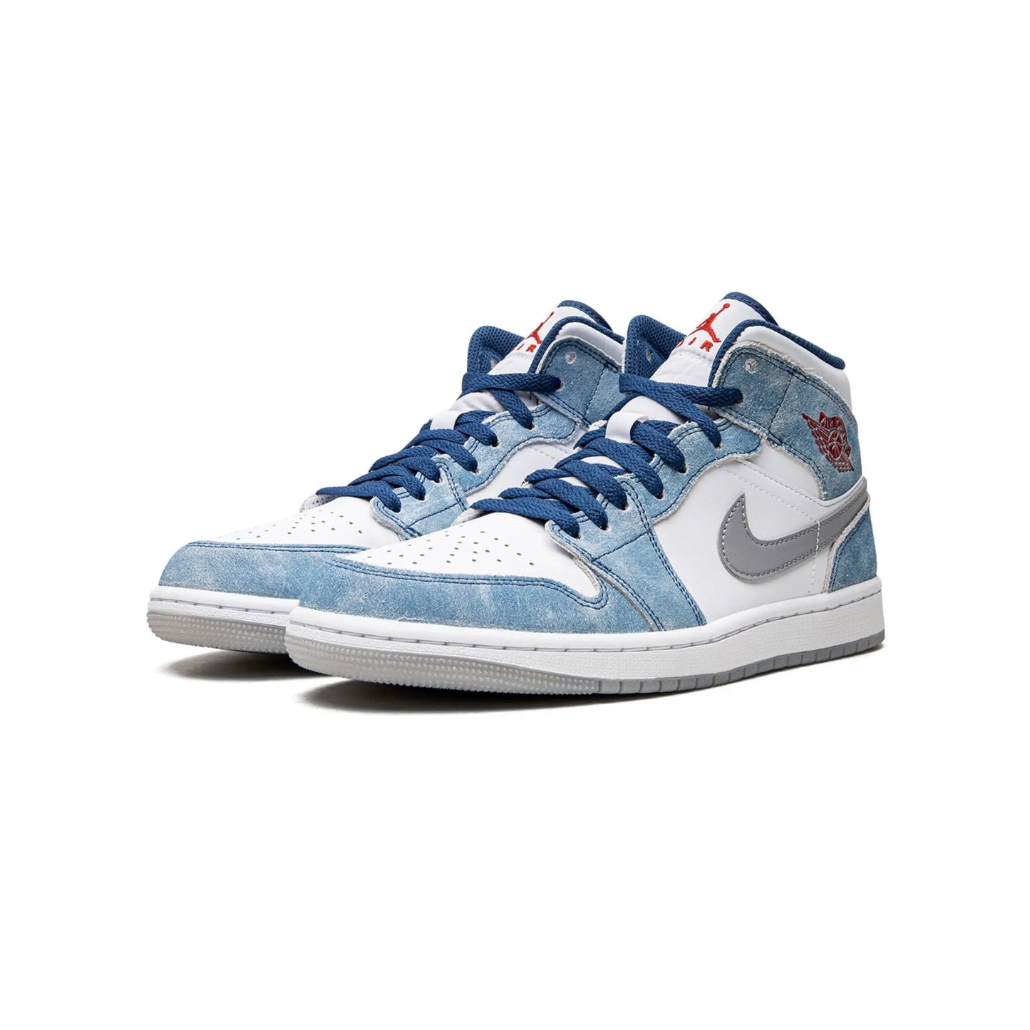 Jordan 1 Mid French Blue Fire Red