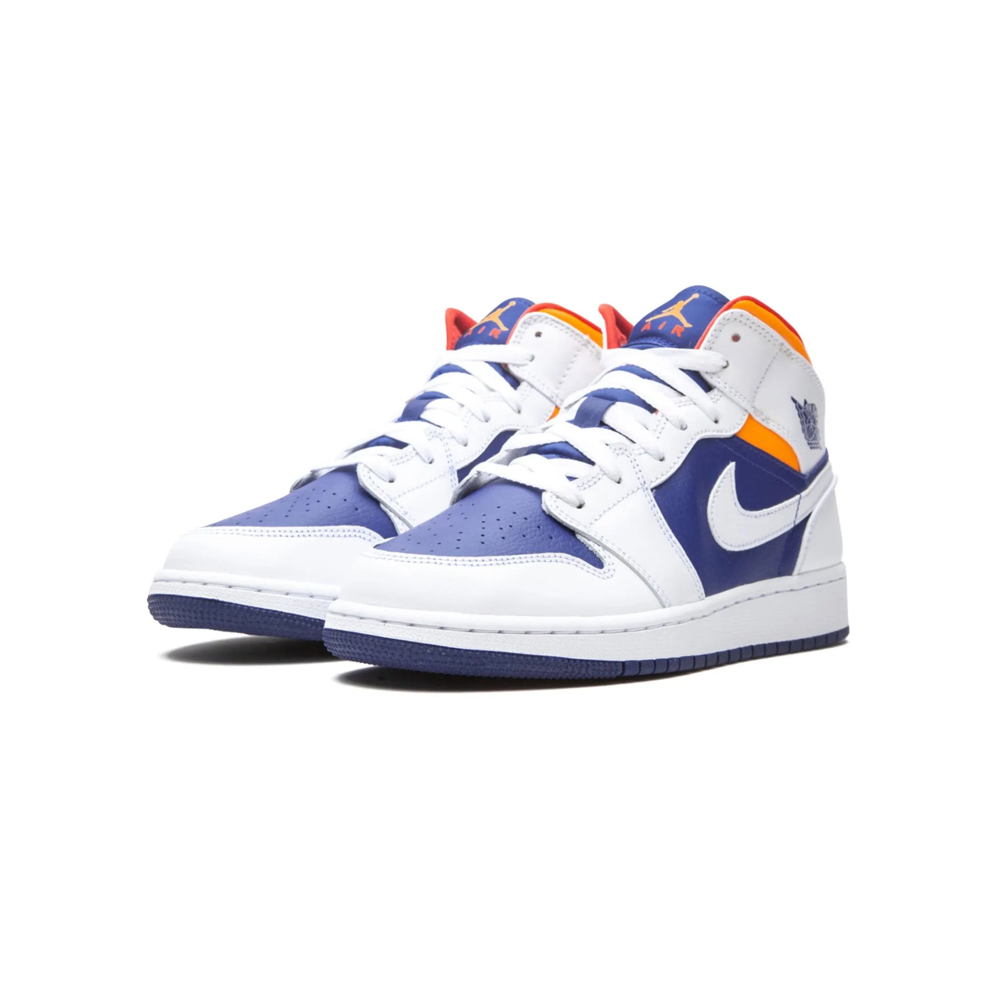 Jordan 1 Mid White Laser Orange Deep Royal Blue (GS)