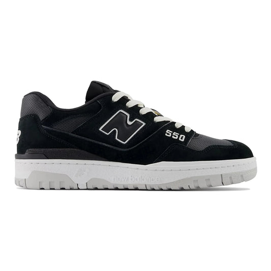 New Balance 550 Suede Perforated Leather Black White