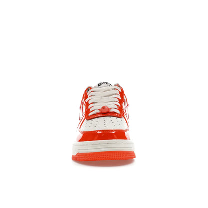 A Bathing Ape Bape Sta Patent Leather Orange White