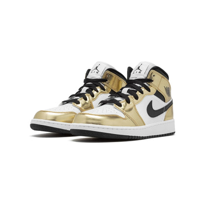 Jordan 1 Mid Metallic Gold Black White (GS)