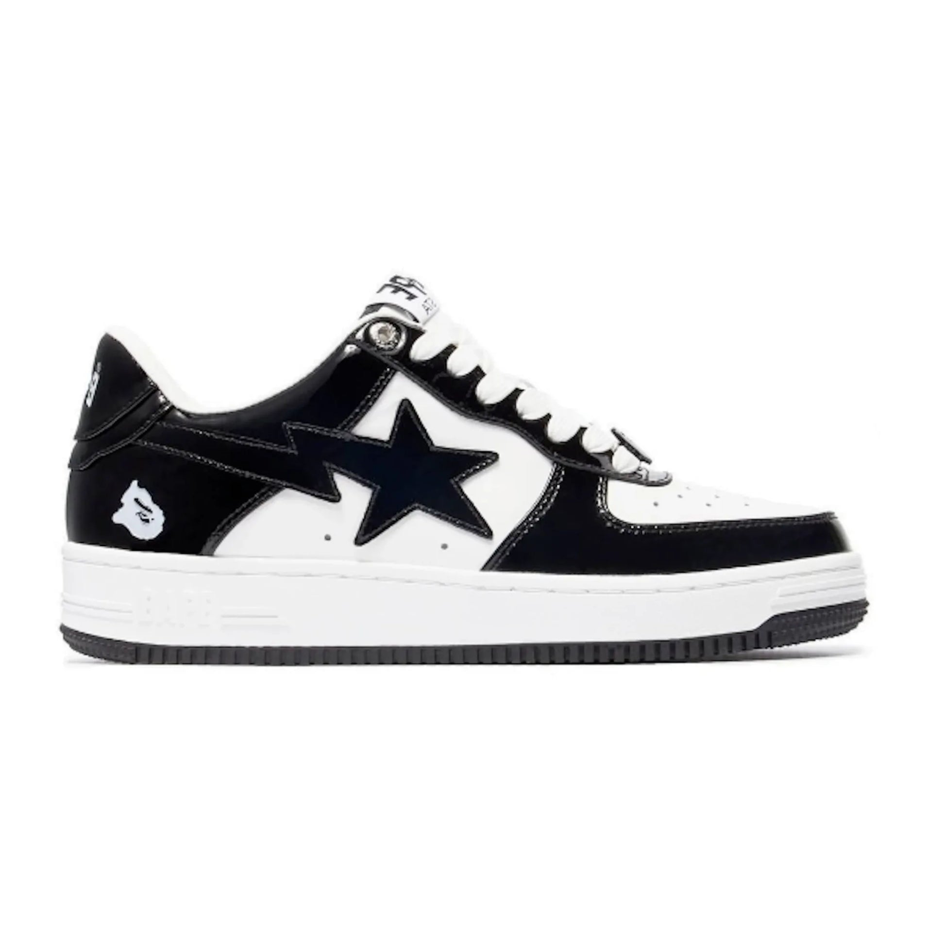 A Bathing Ape Bape Sta Patent Leather Black White