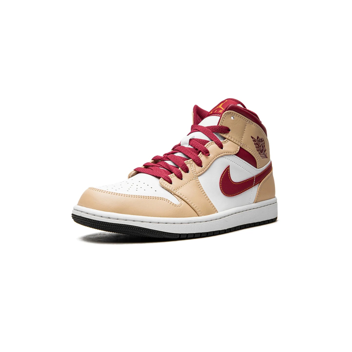 Jordan 1 Mid Light Curry Cardinal