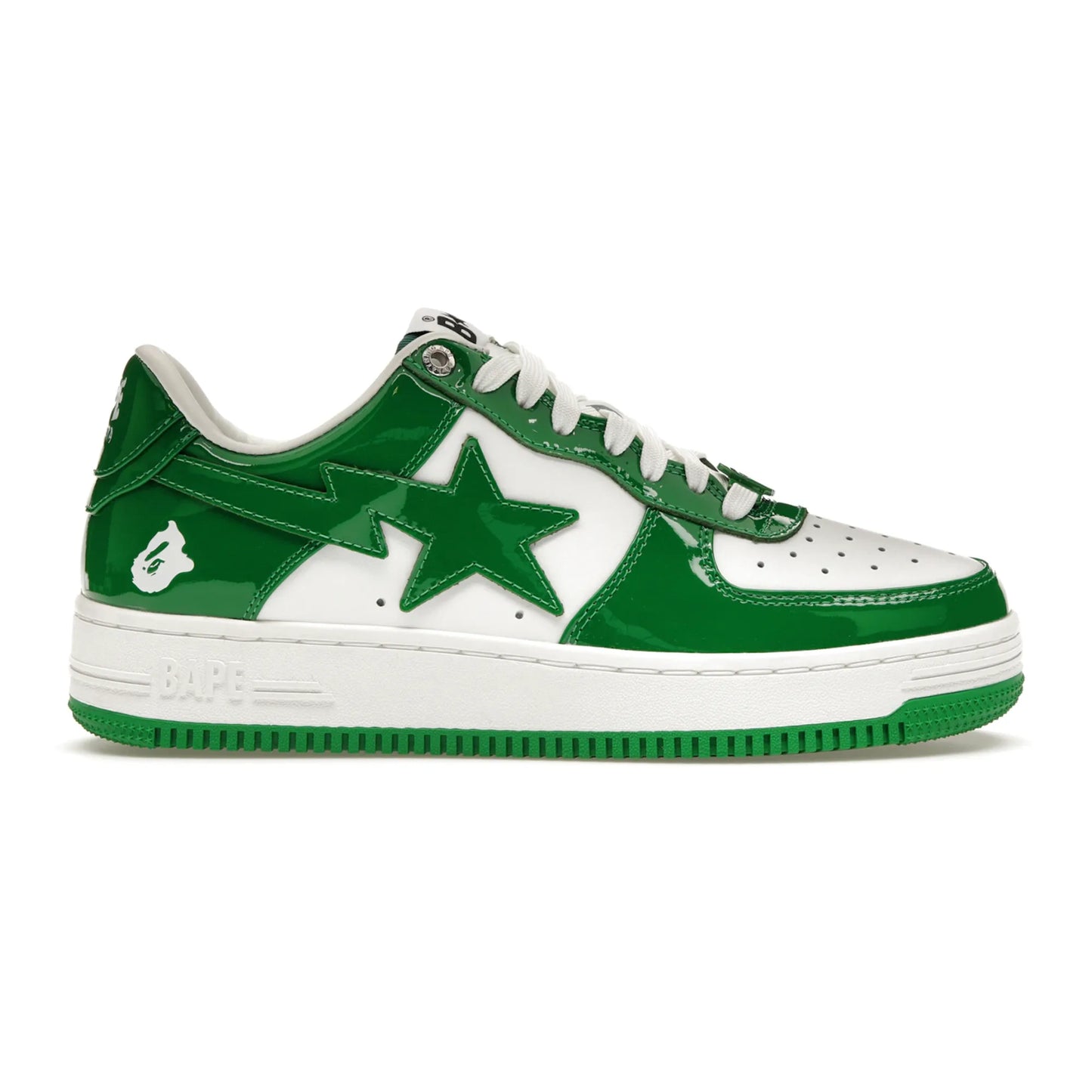 A Bathing Ape Bape Sta Patent Leather Green White