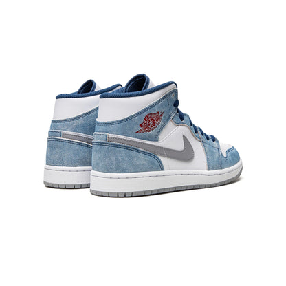 Jordan 1 Mid French Blue Fire Red