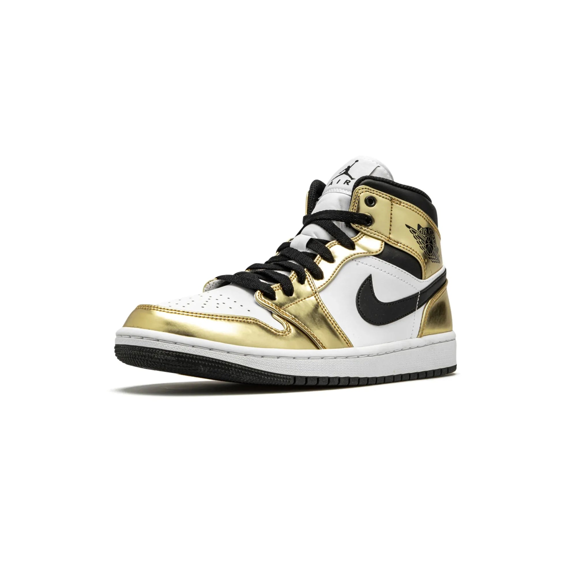 Jordan 1 Mid Metallic Gold Black White