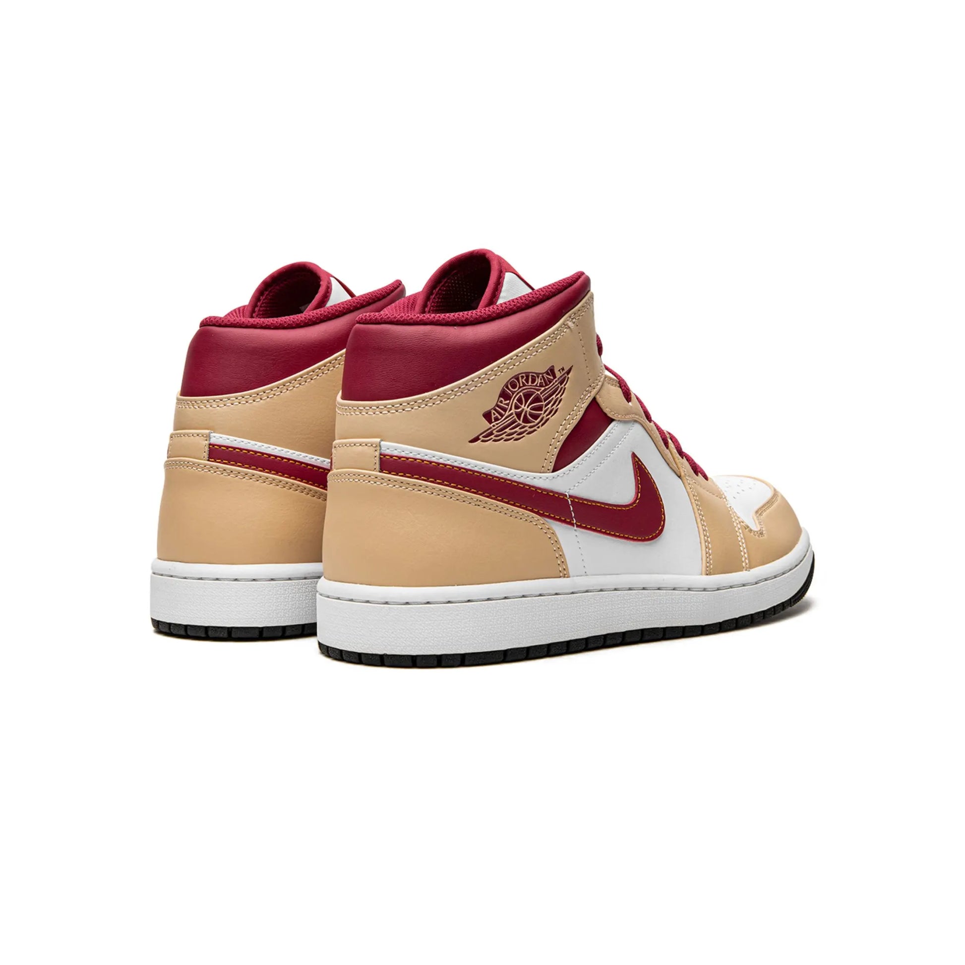 Jordan 1 Mid Light Curry Cardinal