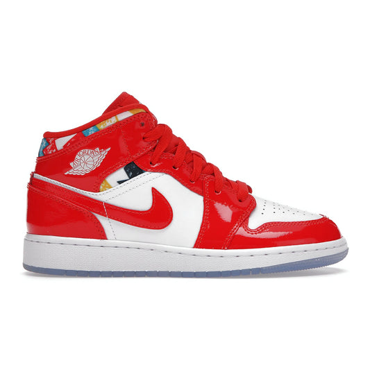 Jordan 1 Mid Barcelona Sweater Red Patent (GS)