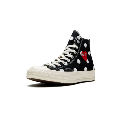 Converse Chuck Taylor All Star 70 Hi Comme des Garcons PLAY  Polka Dot Black