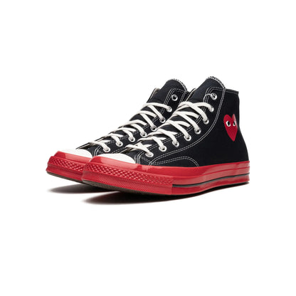 Converse Chuck Taylor All Star 70 Hi Comme des Garcons PLAY Black Red Midsole