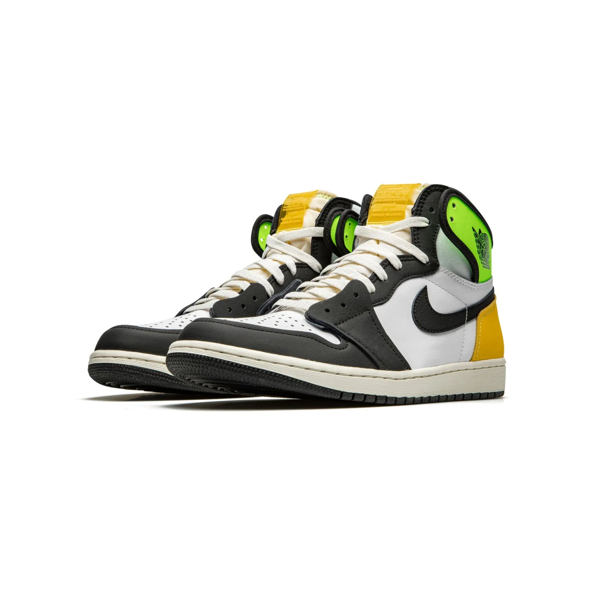 Jordan 1 Retro High White Black Volt University Gold