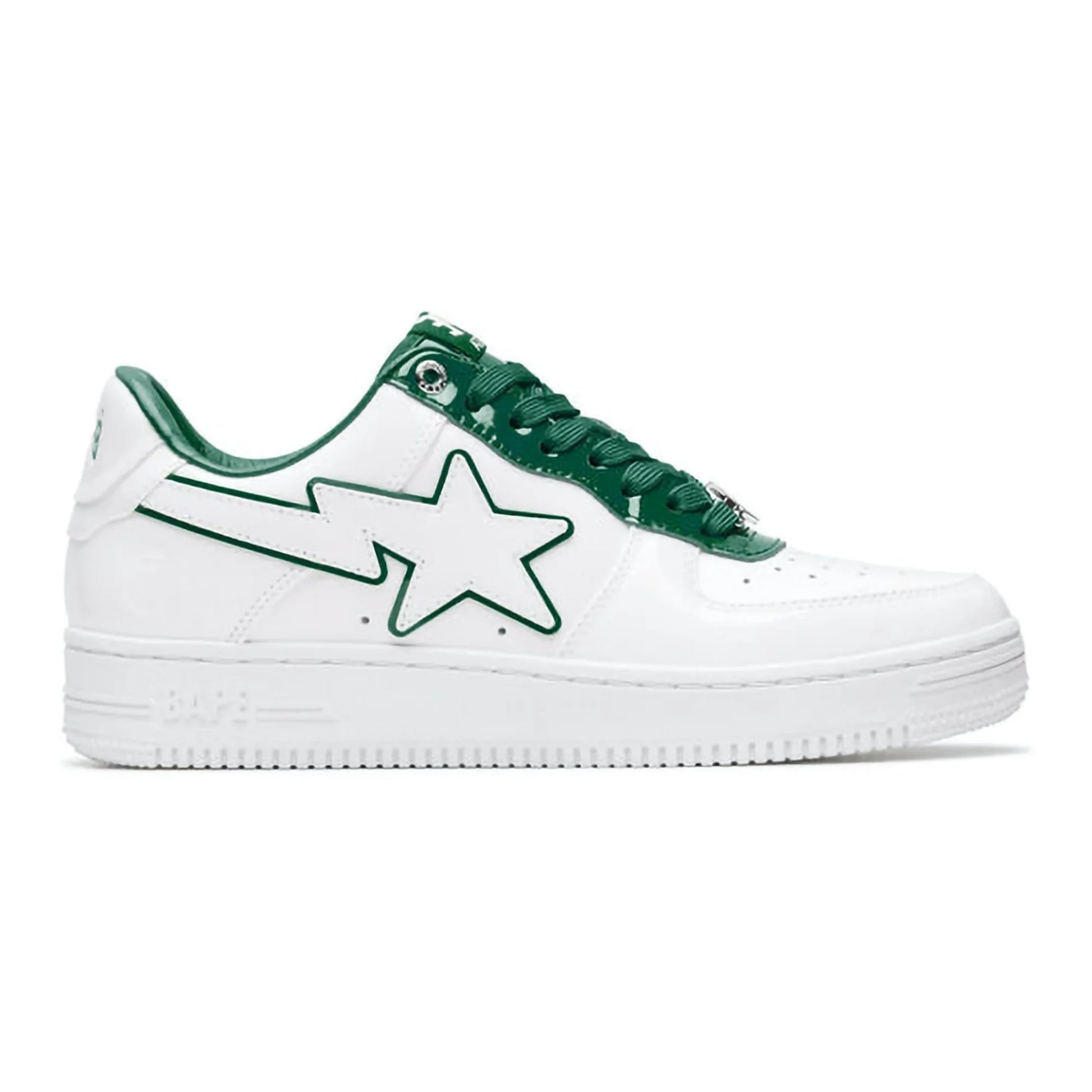 A Bathing Ape Bape Sta Patent Leather White Green