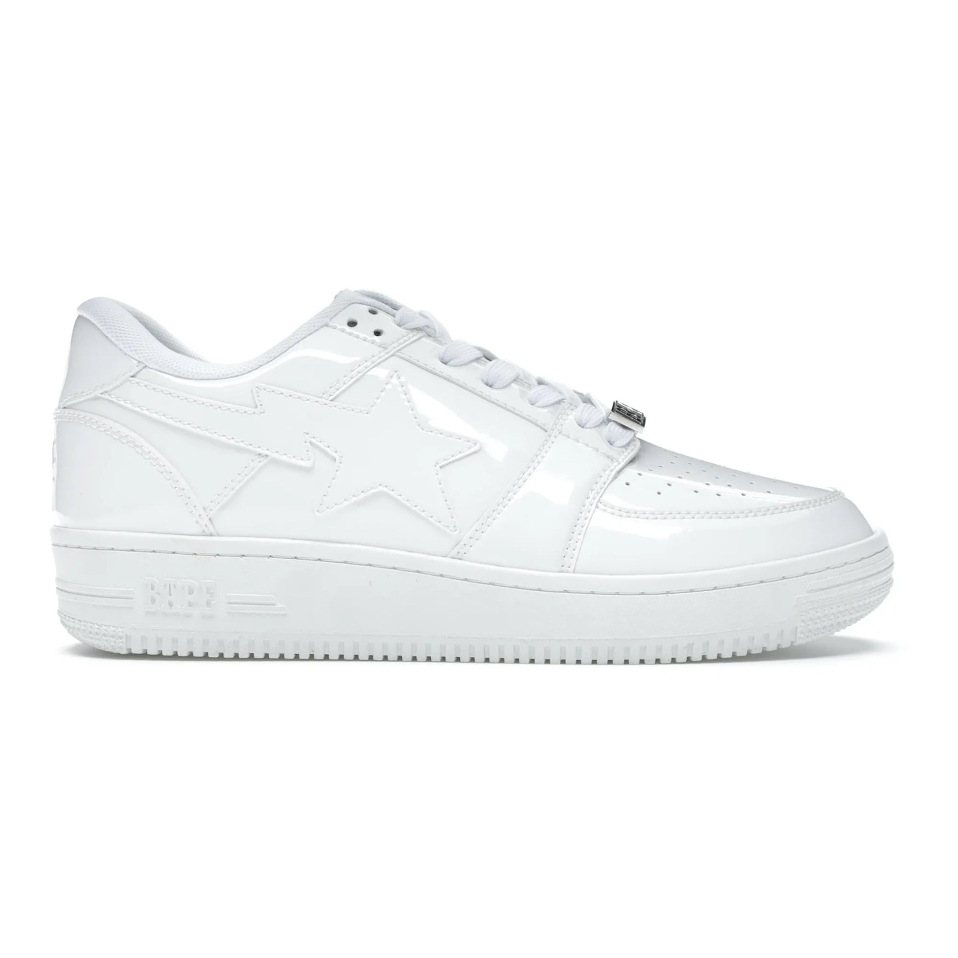 A Bathing Ape Bape Sta Low Patent White