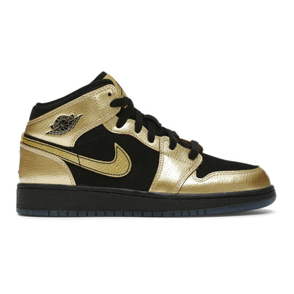 Jordan 1 Mid Metallic Gold Coin Black (GS)