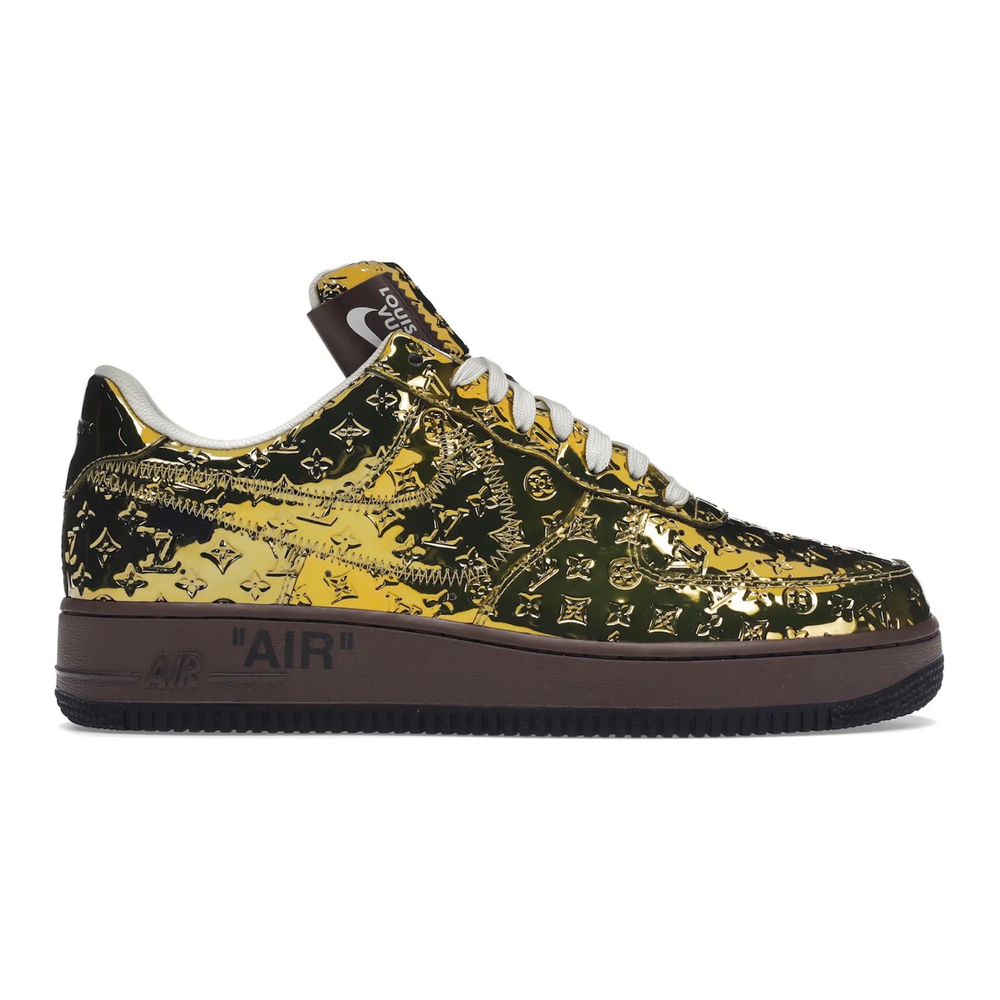 Louis Vuitton Nike Air Force 1 Low By Virgil Abloh Metallic Gold