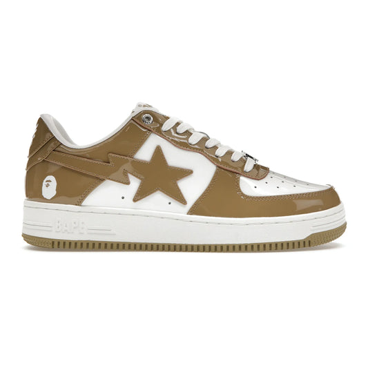 A Bathing Ape Bape Sta Patent Leather White Khaki (2023)