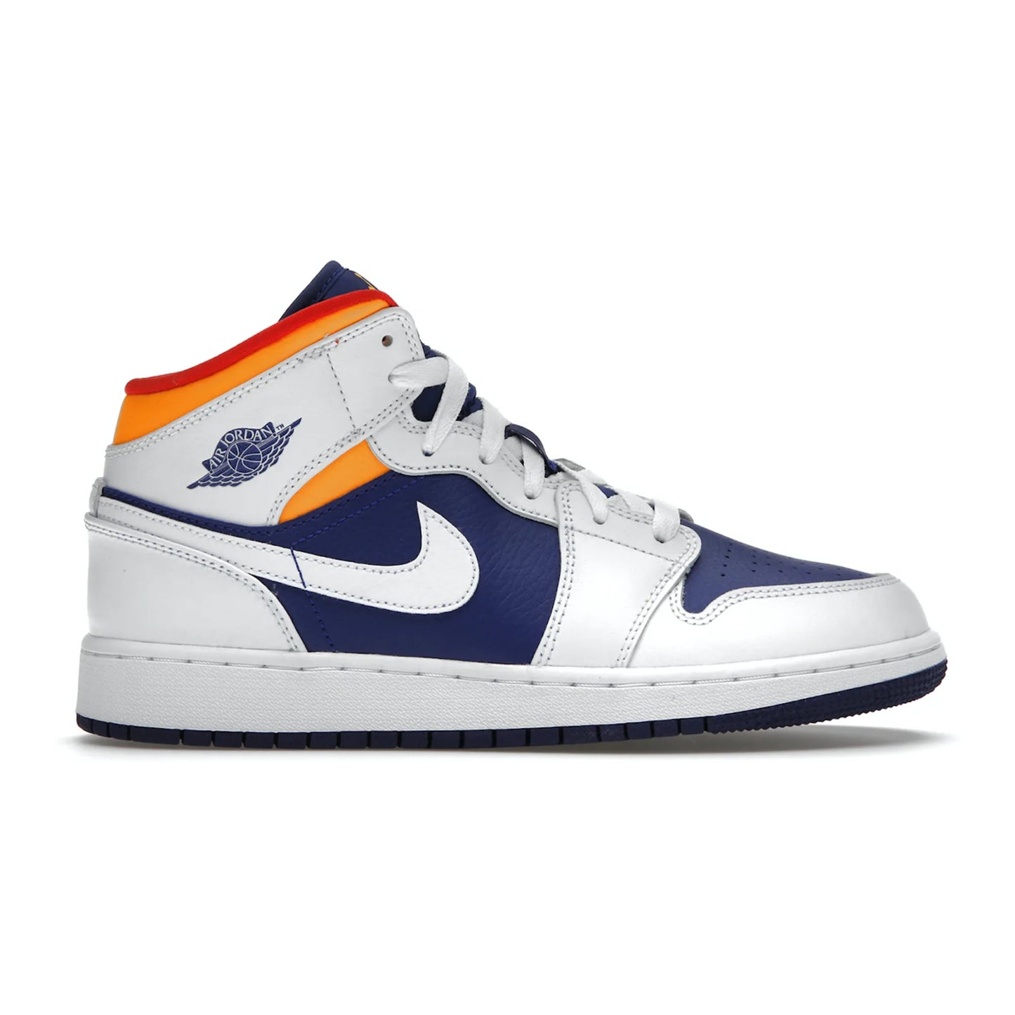 Jordan 1 Mid White Laser Orange Deep Royal Blue (GS)