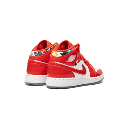 Jordan 1 Mid Barcelona Sweater Red Patent (GS)