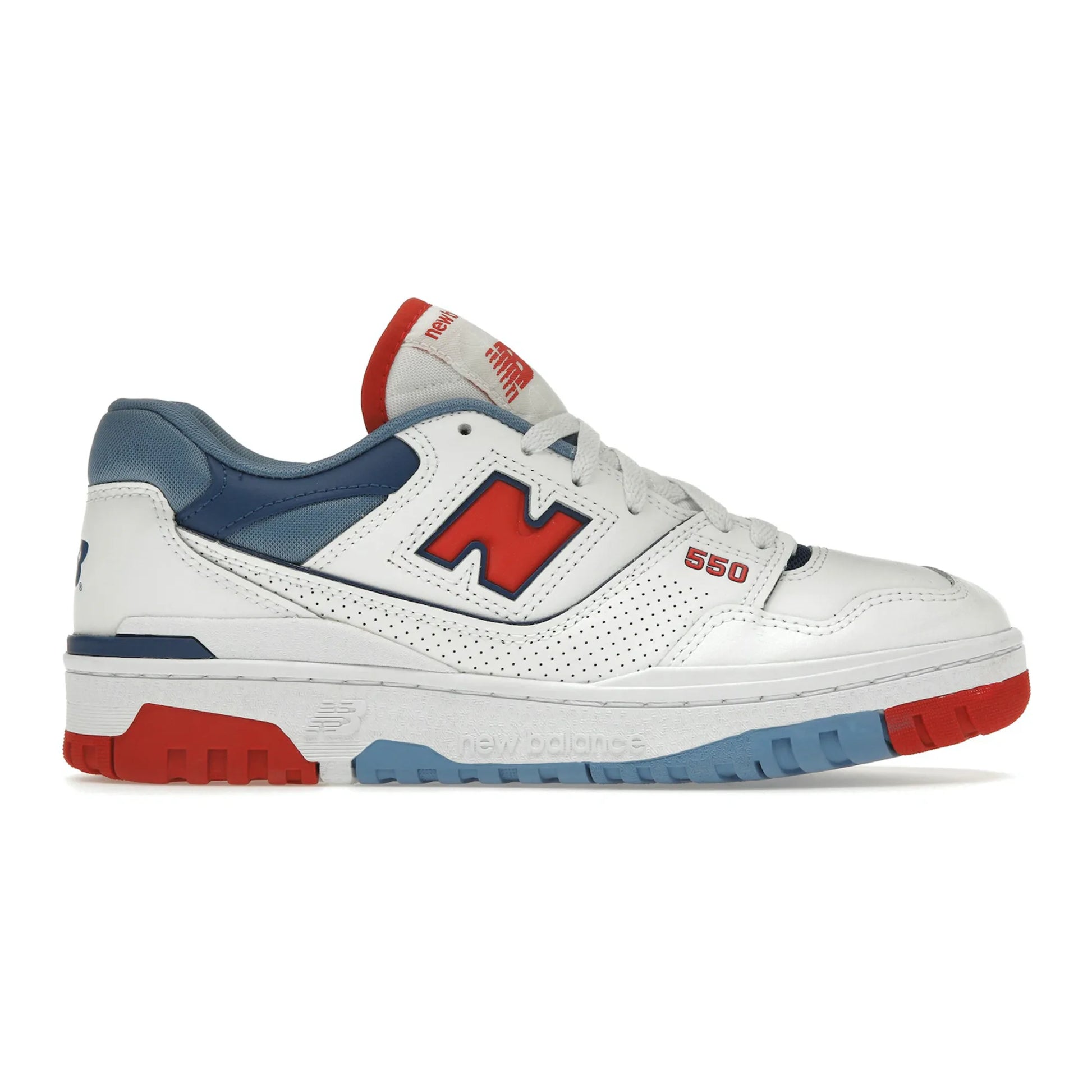 New Balance 550 White True Red Atlantic Blue