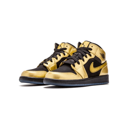 Jordan 1 Mid Metallic Gold Coin Black (GS)