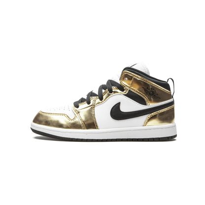 Jordan 1 Mid Metallic Gold Black White (PS)