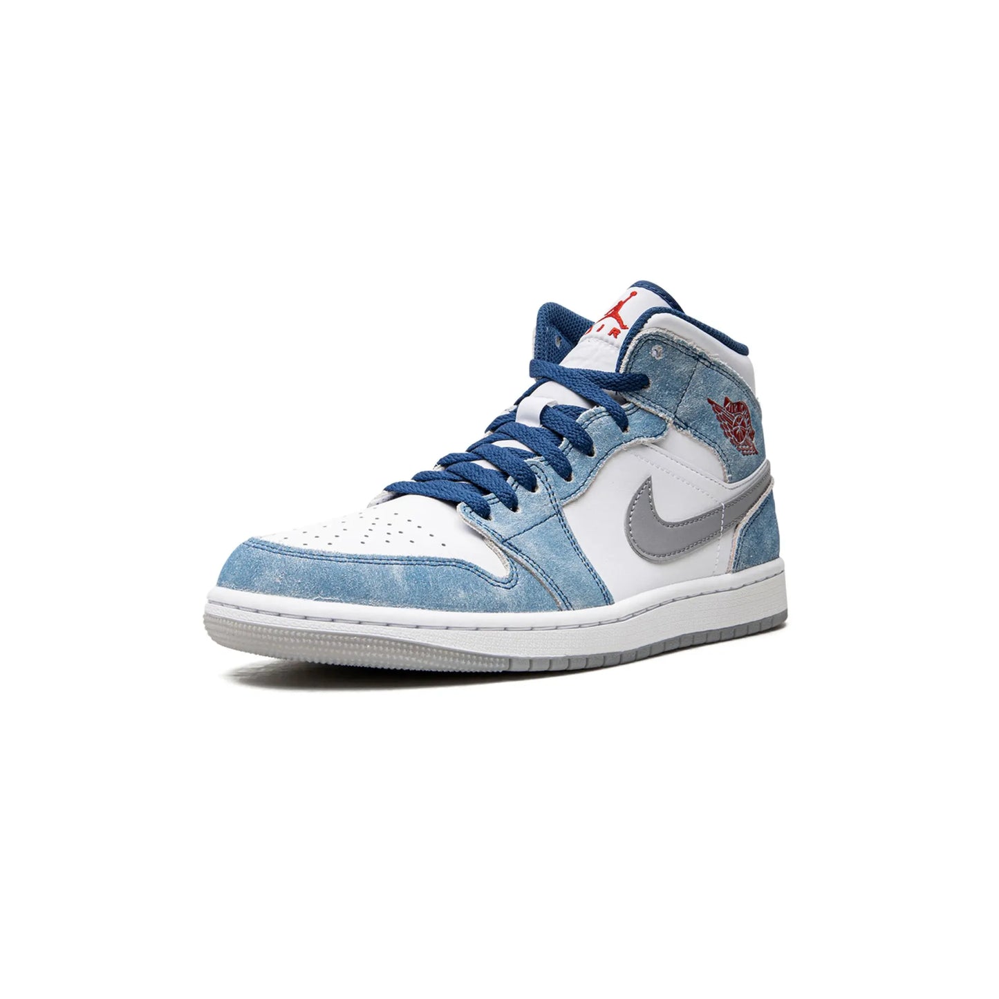 Jordan 1 Mid French Blue Fire Red