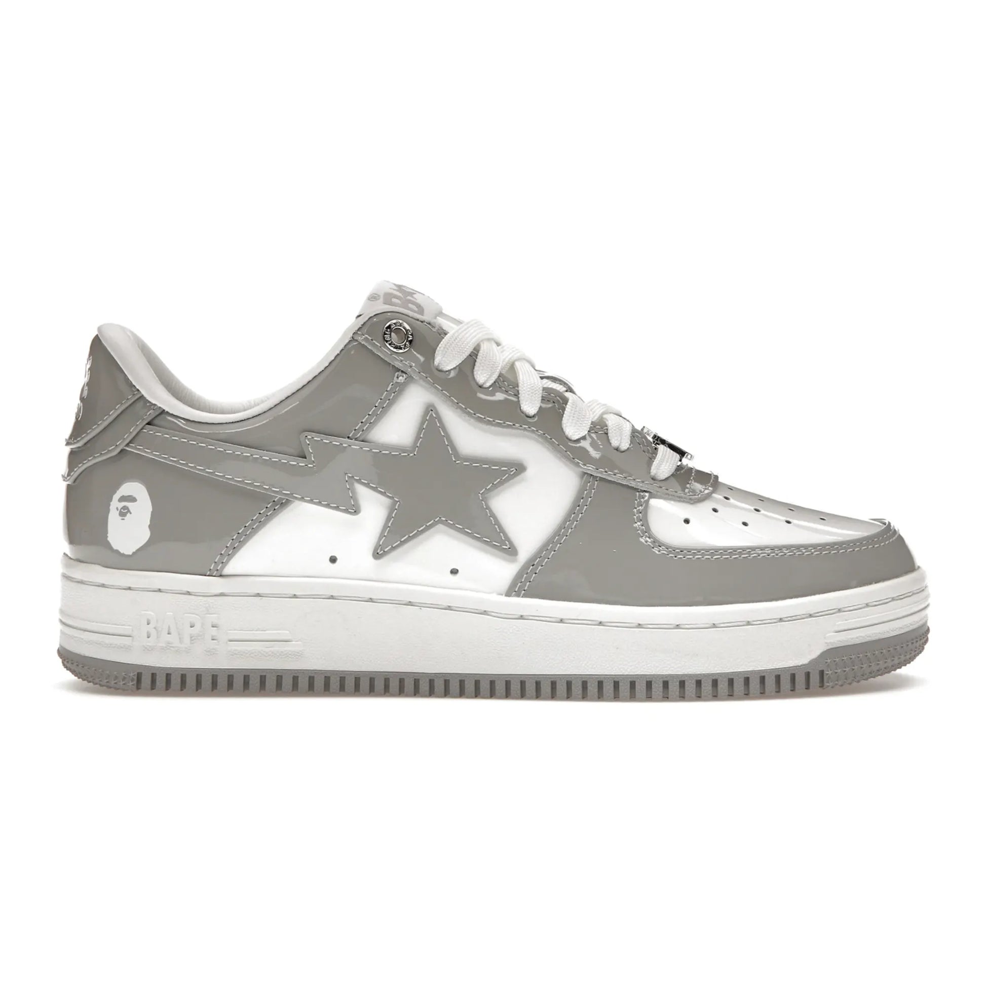 A Bathing Ape Bape Sta Patent Leather White Grey (2023)