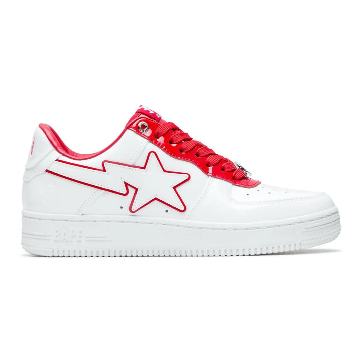 A Bathing Ape Bape Sta Patent Leather White Red