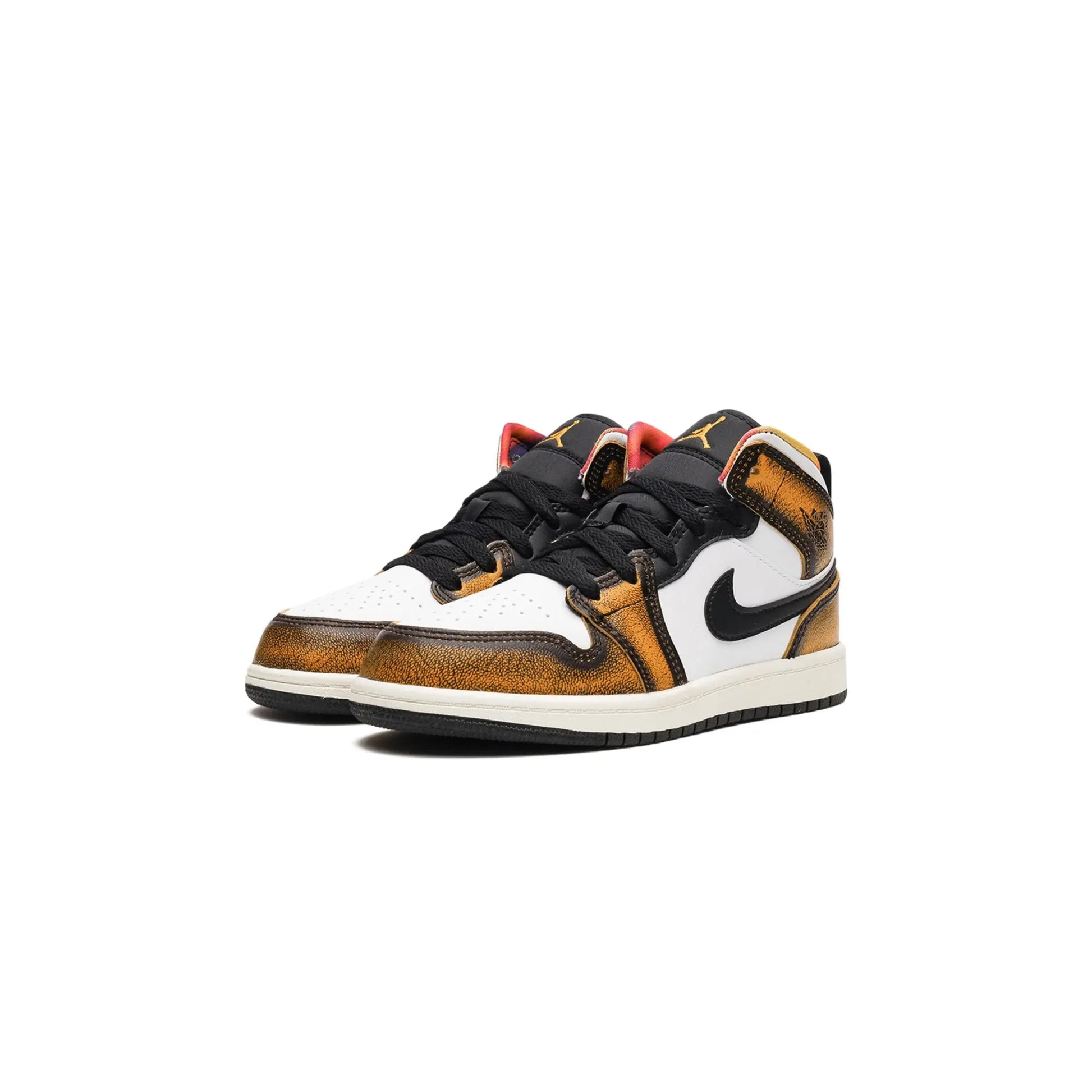 Jordan 1 Mid SE Orange Wear Away (PS)