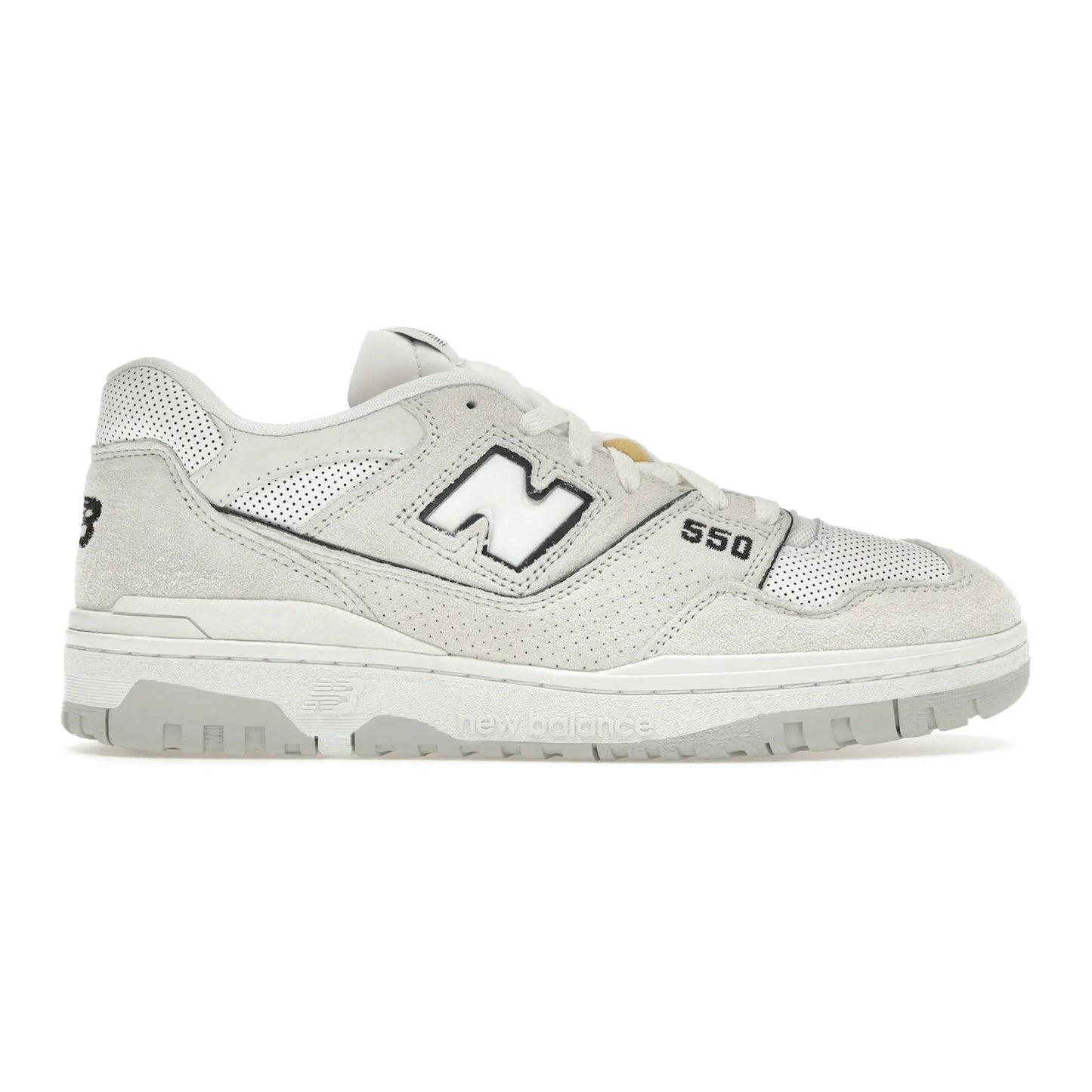 New Balance 550 White Perforated Leather Black