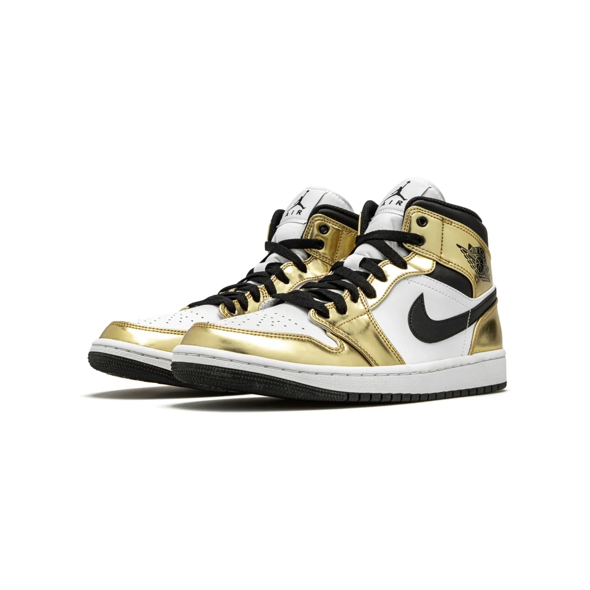 Jordan 1 Mid Metallic Gold Black White