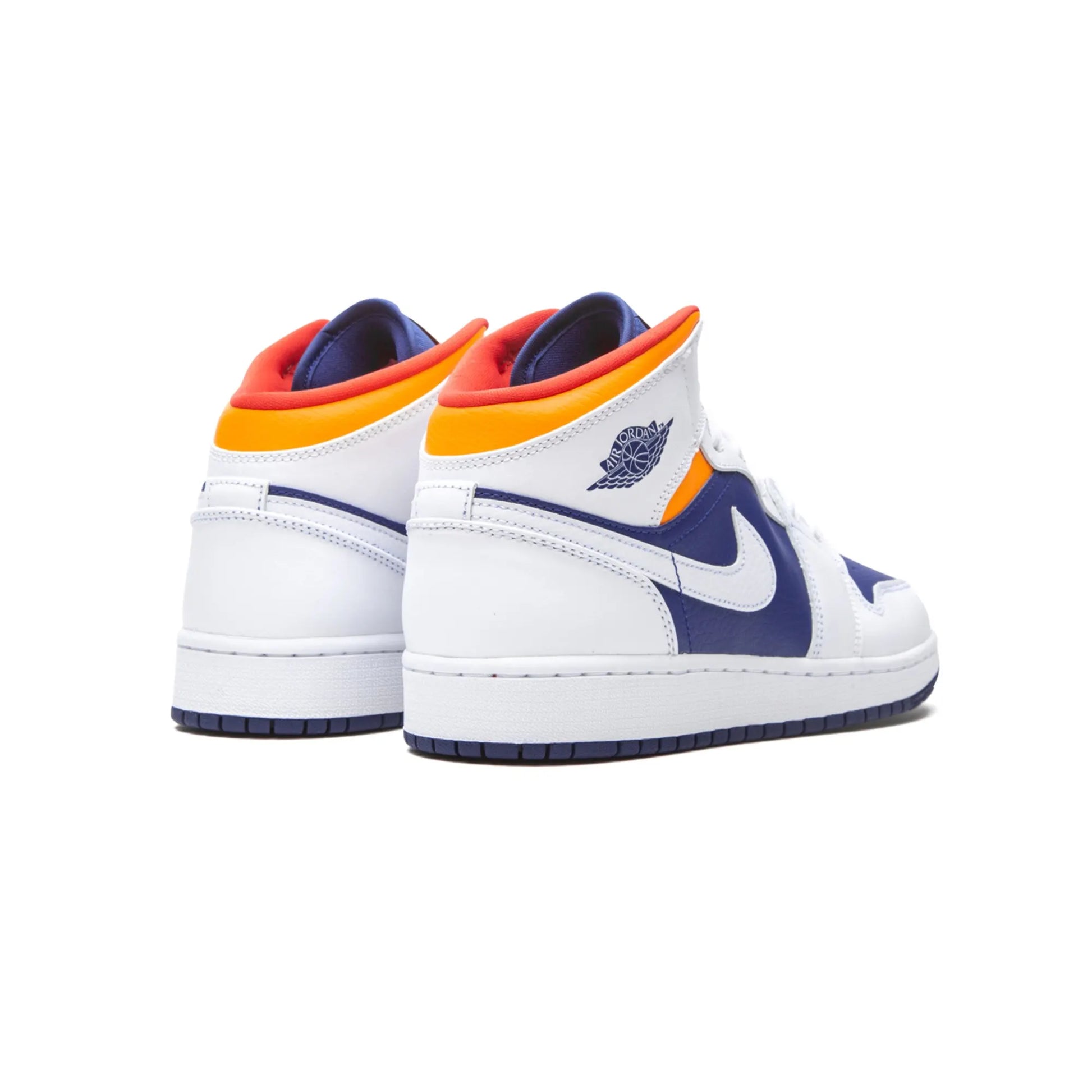 Jordan 1 Mid White Laser Orange Deep Royal Blue (GS)