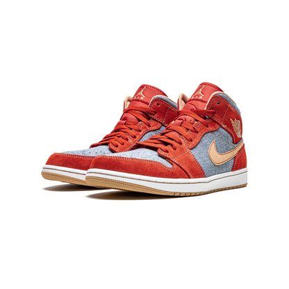 Jordan 1 Mid Denim Red